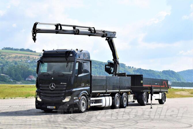 Mercedes Benz - ACTROS 2542 6x2 Ravna Platforma + Kran Palfinger PK18002-EH C + Prikolica