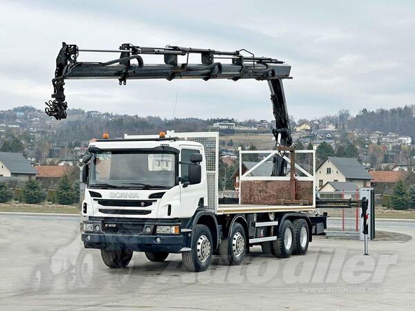 Scania - P 410 8x4 Platform + Kran HIAB 244 E-5 HIPRO