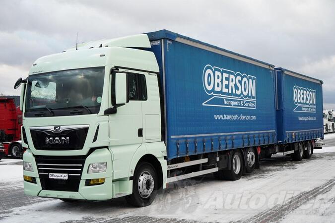 MAN - TGX 26.460 / Kamion sa klizna zavesa cerada + prikolica sa kliznom ceradom / IMP-3595