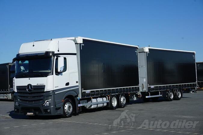 Mercedes Benz - ACTROS / 2542 / ACC / E 6 / MP 5 kamion sa klizna zavesa cerada + prikolica sa kl...