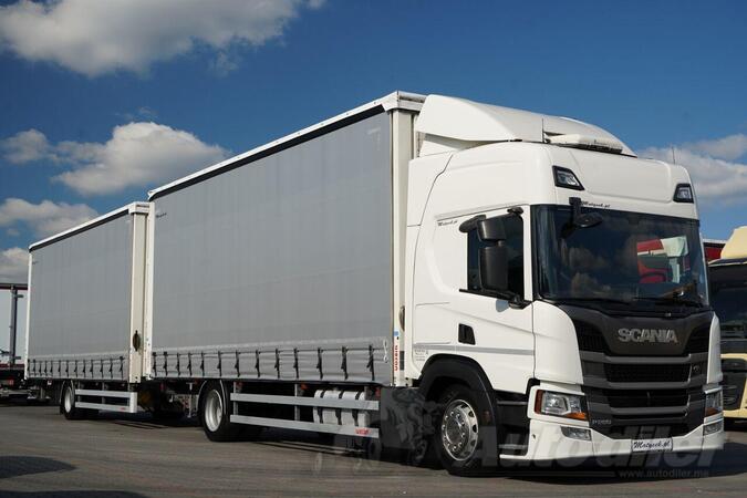 Scania - P 280 / Kamion sa kliznom ceradom + prikolica sa kliznom ceradom / IMP-3637