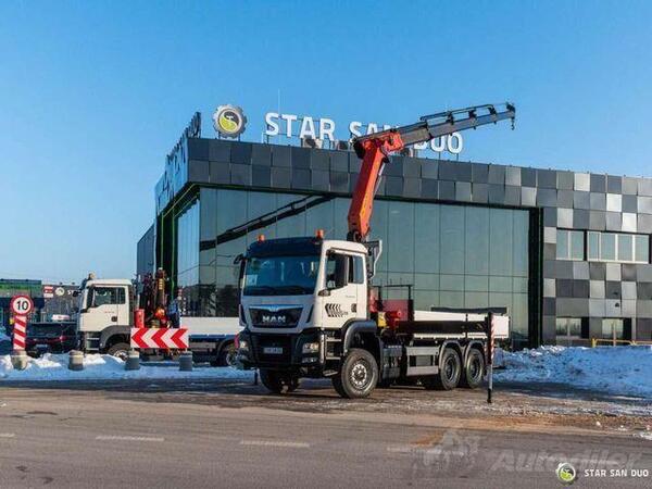 MAN - TGS 26.400 6x6 PALFINGER PK 33002 EH kran kamion s ravnom platformom / STR-0530