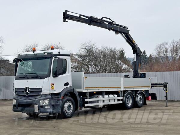 Mercedes Benz - ANTOS 2540 HIAB 144 BS - 2 HIDUO /FUNK kran kamion s ravnom platformom / LUS-1147