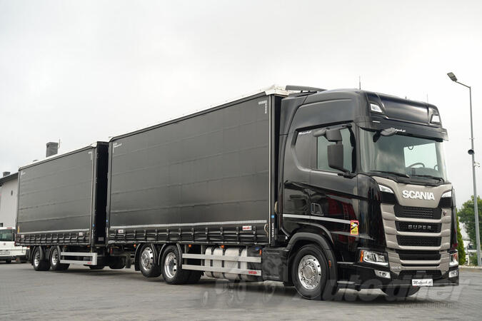 Scania - S 500 / Tandem komplet 120 m3 / Prolazni / Cerada / 7,7 m / Kamion sa ceradom + prikolic...