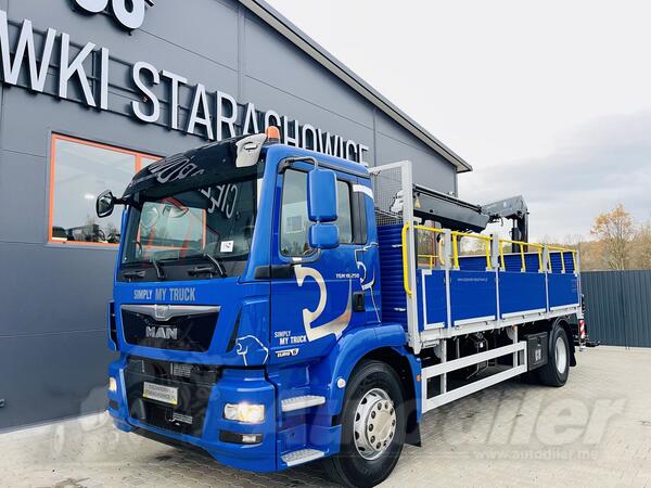 MAN - TGM TGS 18.250 / kran / kamion sa ravnom platformom / JOA-0361