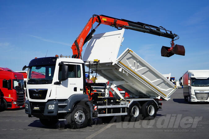 MAN - TGS / 33.420 / EURO 6 / KIPER + HIDRAULIČNA DIZALICA / FASSI F 175 / 6×4 / HIDRAULIKA / kip...