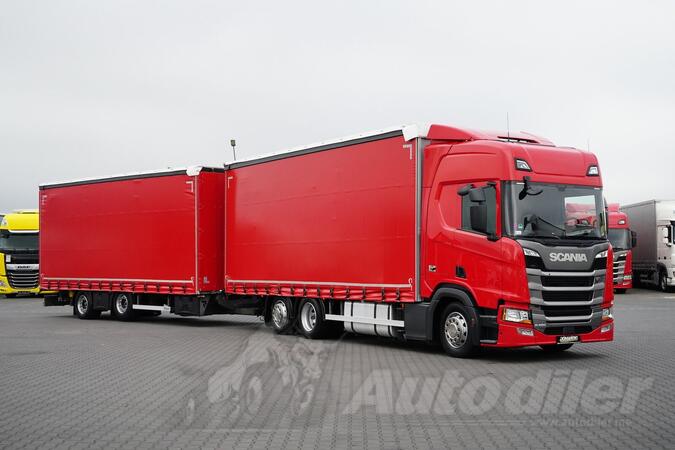Scania - R 450 / ACC / EURO 6 / ZESTAW PRZEJAZDOWY 120 M3 / RETARDER / CIĘŻARÓWKA Z FIRANKĄ + PRZ...