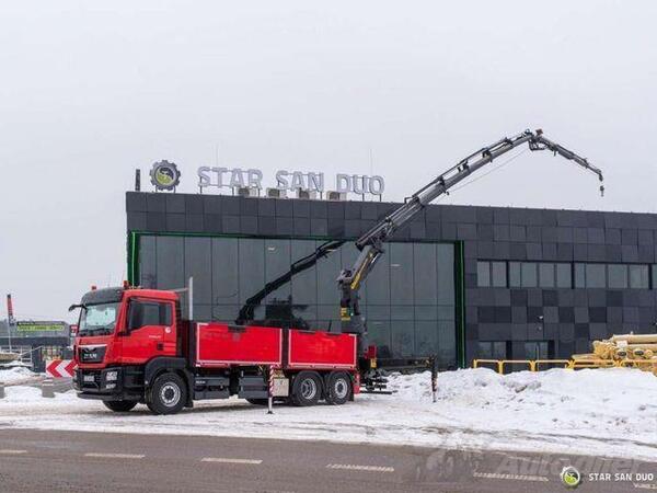 MAN - TGS 26.480 6x2 PALFINGER PK 34002 kran Fly Jib kamion s ravnom platformom / STR-0553
