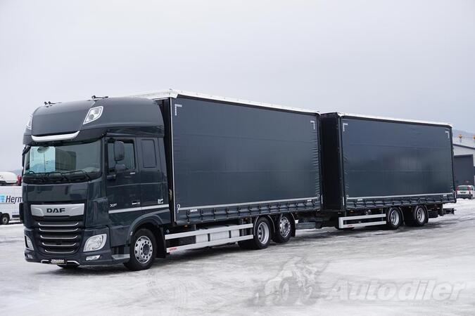 DAF - XF 480 ACC Euro 6 / komplet (kamion i prikolica) sa kliznim ceradama, 120 m³ / DOM-1922