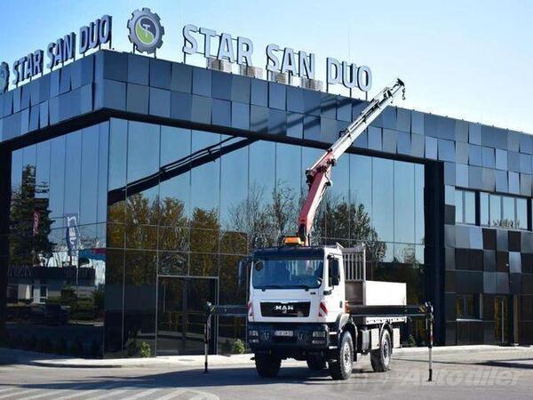 MAN - TGM 18.340 4x4 / Palfinger PK 18002 kran sa vitlom / kamion sa ravnom platformom / STR-0572