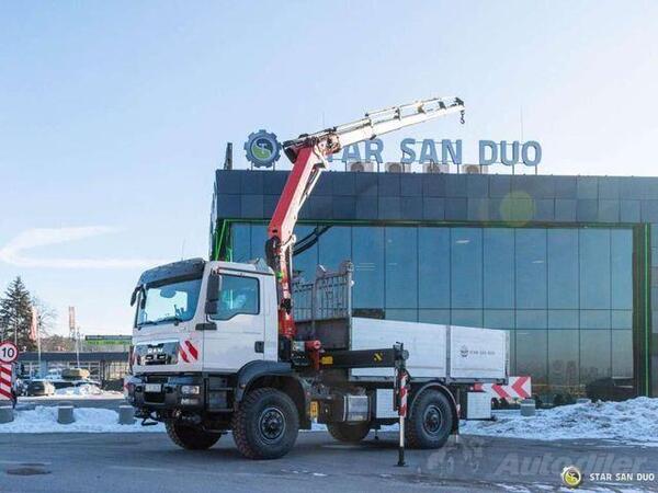 MAN - TGM 18.340 4x4 Palfinger PK 18002 kran kamion s ravnom platformom  / STR-0573