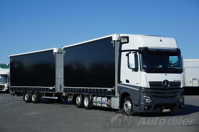 Mercedes Benz - ACTROS / 2542 / ACC / E 6 / MP 5 / kamion sa klizna zavesa cerada + prikolica sa ...
