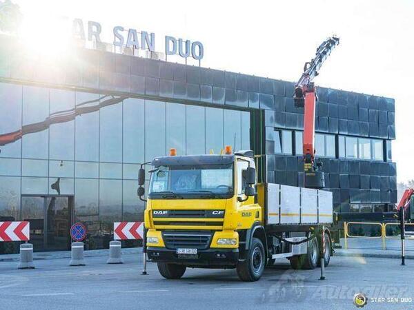 DAF - CF85.410 6x4 PALFINGER PK 34002 SH kran Winch kamion s ravnom platformom / STR-0591