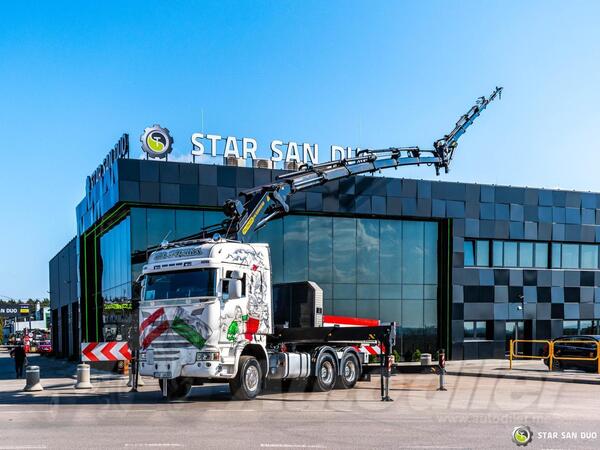 Scania - R450 6x4 PALFINGER PK 53002 SH kran Fly Jib 5t kamion s ravnom platformom / STR-0613