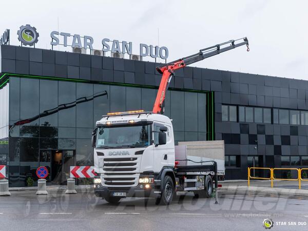 Scania - G280 4x2 PALFINGER PK 12001 EH HDS kran Lift kamion s ravnom platformom / STR-0617