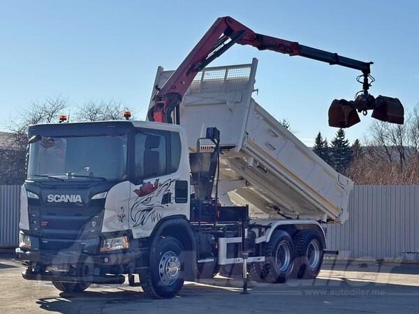 Scania - G 410 4,90m / HMF 1643 + FUNK / 6x4 / kiper / LUS-1191