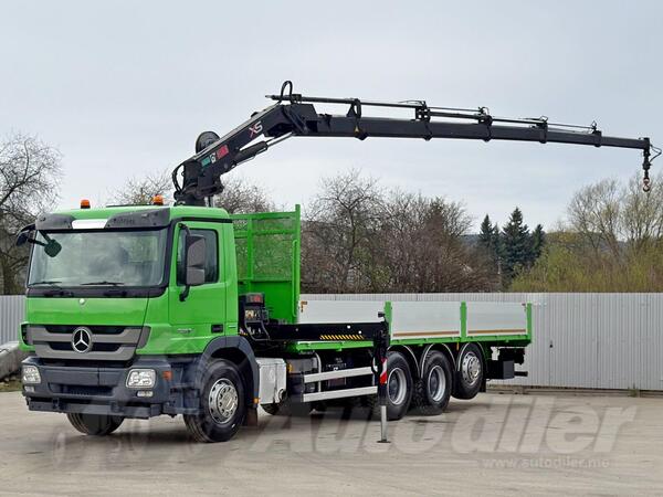 Mercedes Benz - ACTROS 3236 * HIAB 166 E-5 HIPRO+FUNK / 8x4 / kamion s ravnom platformom / LUS-1244