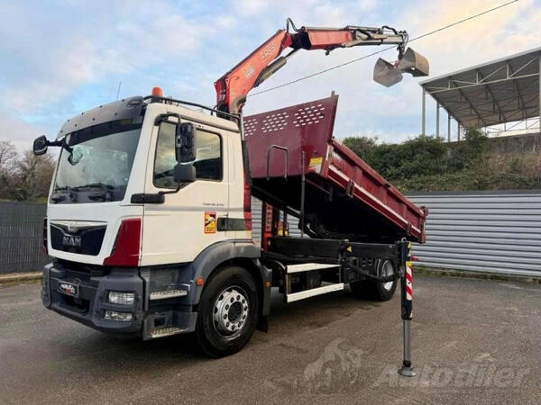 MAN - TGM 18.340 / Forez-Bennes / kran / trosmerni bočni kiper / LA2564