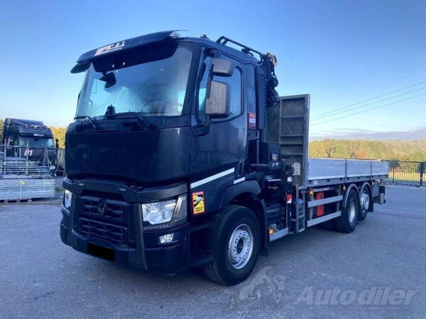 Renault - C 38026 DTI flatbed truck / kran / kamion s ravnom platformom / LA2610