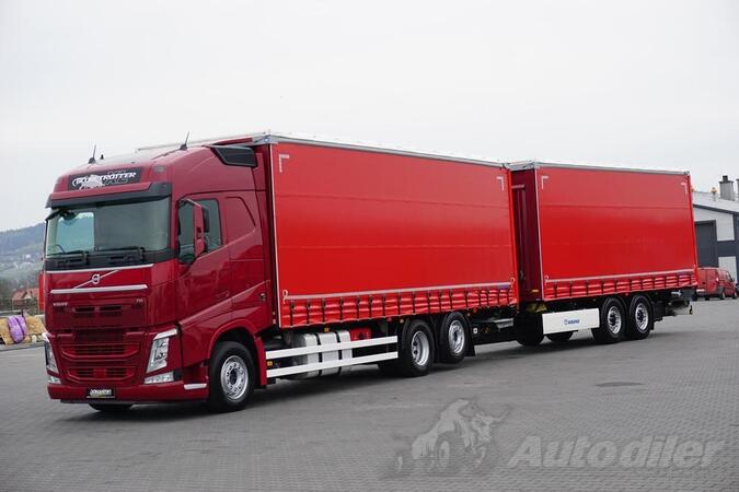 Volvo - FH / 460 / EURO 6 / rampa / kamion sa klizna zavesa cerada + prikolica sa kliznom ceradom...