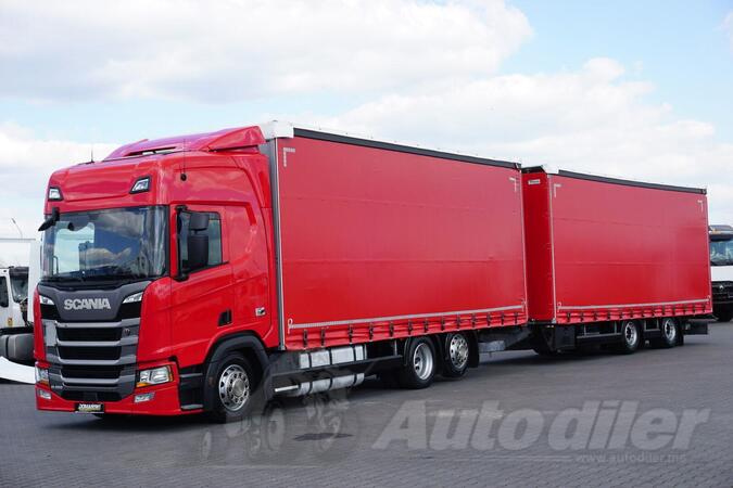 Scania - R 450 / ACC / EURO 6 / 120 M3 / RETARDER kamion sa klizna zavesa cerada + prikolica sa k...