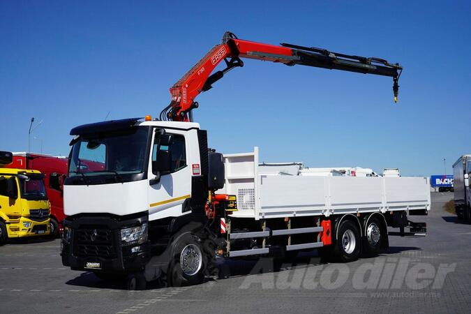 Renault - C 430 / 6 X 2 / E 6 / FASSI F 195 / ROTATOR / kamion s ravnom platformom / DOM-2196