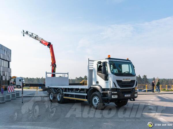 Iveco - TRAKKER 410 6x4 Palfinger PK 18002 EH kran kamion platforma / STR-0645