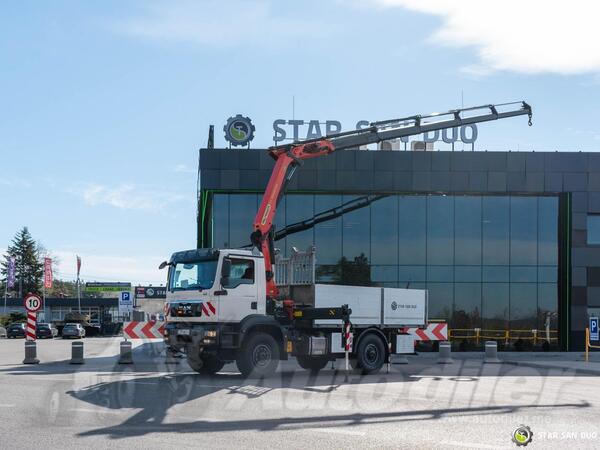 MAN - TGM 18.340 4x4 Palfinger PK 18002 kran kamion s ravnom platformom / STR-0650