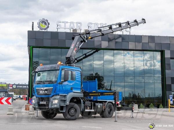 MAN - TGS 18.460 4x4 HIAB 322 E-6 Hipro kran kamion s ravnom platformom / STR-0651