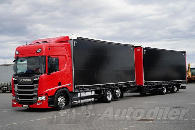 Scania - R 450 / ACC / EURO 6 / 120 M3 / RETARDER kamion sa klizna zavesa cerada + prikolica sa k...
