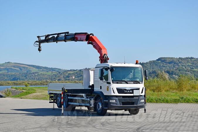 MAN - TGM 26.340 / 7,20m / PK 23002 + FUNK kran / TOP / kamion s ravnom platformom / LUS-1275
