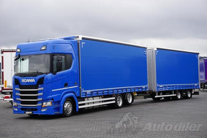 Scania - S 500 / ACC / EURO 6 /120 M3 / RETARDER kamion sa klizna zavesa cerada + prikolica sa kl...