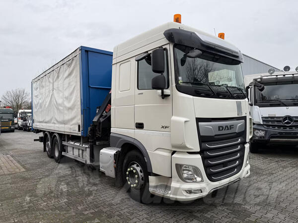 DAF - XF480 / 6X2*4 / rampa / Hiab X-HiDuo 188  kran kamion s ceradom / MO3120