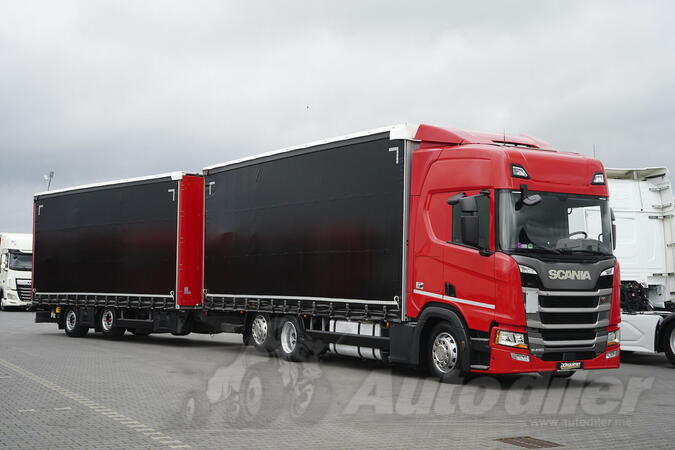 Scania - R 450 / ACC / EURO 6 /120 M3 / RETARDER kamion sa klizna zavesa cerada + prikolica sa kl...