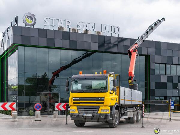 DAF - CF85.410 6x4 PALFINGER PK 34002 SH kran Winch kamion s ravnom platformom / STR-0669