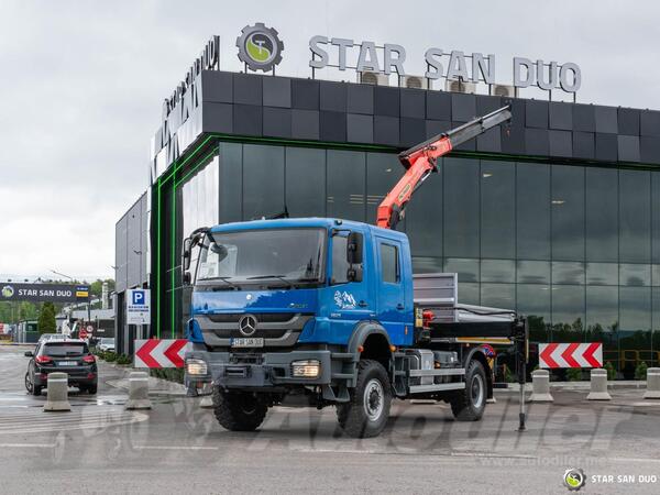 Mercedes Benz - AXOR 1829 4x4 Palfinger PK 8501 kran kamion s ravnom platformom / STR-0676