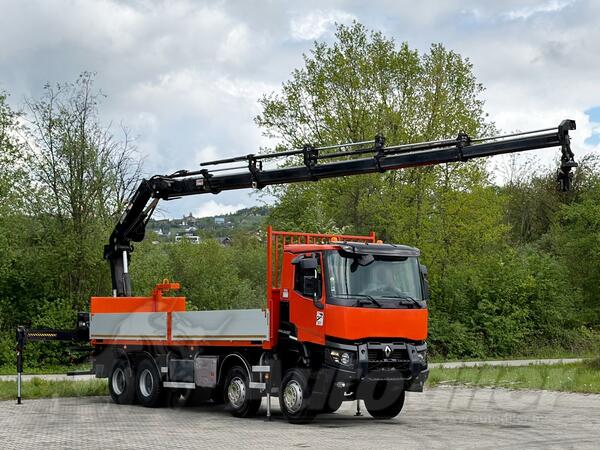 Renault - K 430 / 8x4 / kran / kamion s ravnom platformom / LUS-1295