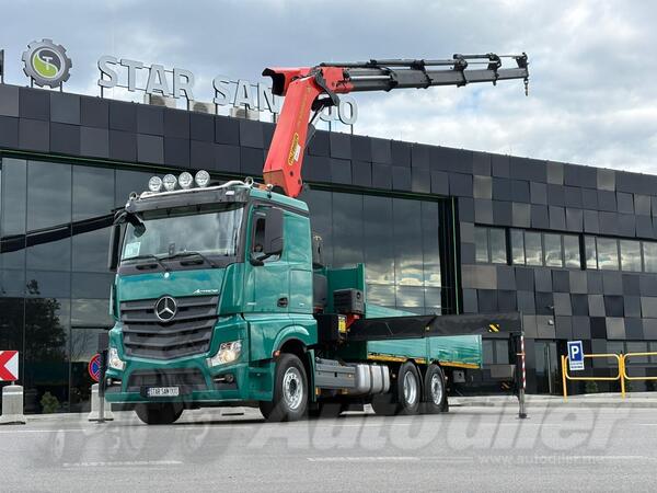 Mercedes Benz - ACTROS 2851 / 6x2 / PALFINGER PK 53002 SH KRAN / kamion s ravnom platformom / STR...