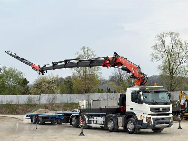 Volvo - FMX 460 / KRAN + JIB + FUNK + prikolica / 6x4 / TOP / kamion s ravnom platformom / LUS-1251