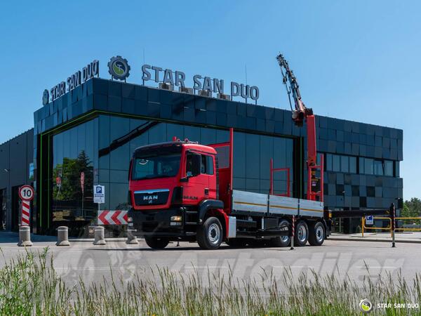 MAN - TGS 35.400 8x4 Palfinger PK 34002 kran / kamion s ravnom platformom / STR-0681