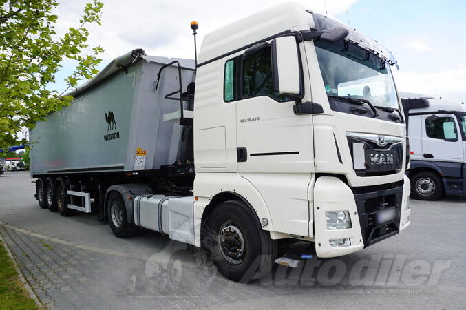 MAN - TGX 18.470 4x4H tegljač / Wielton NW-3 kiperska poluprikolica / tegljač + poluprikolica / F...