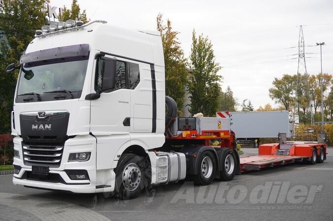 MAN - TGX 28.510 6×2 / Kässbohrer LB2 TIEF-BETT poluprikolica sa niskom platformom / tegljač + po...