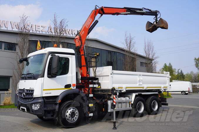 Mercedes Benz - Arocs 2636 6×4 / Fassi HDS / 3-way kiper / Bortmatic autodizalica / FHM-0227