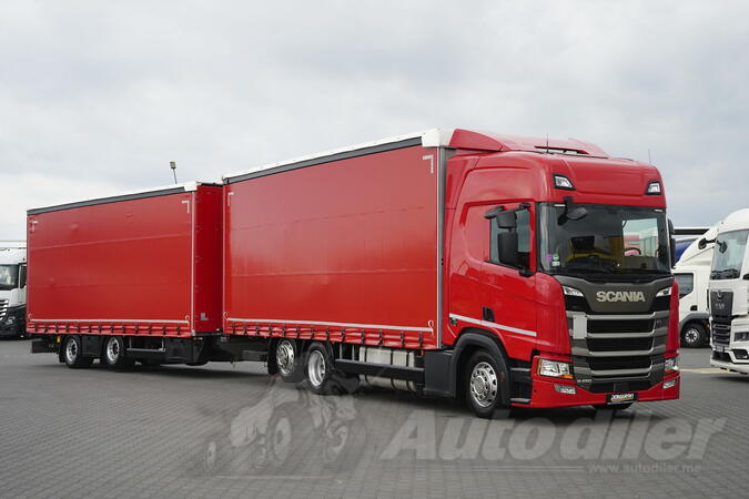Scania - R 450 / ACC / EURO 6 / 120 M3 / RETARDER kamion sa klizna zavesa cerada + prikolica sa k...