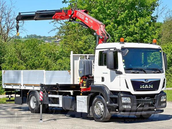 MAN - TGS 18.360 / kran / TOP / kamion s ravnom platformom / LUS-1297