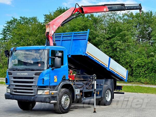Scania - P 400 / 4,90m / kran / TOP / kiper / LUS-1300