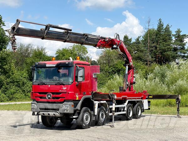 Mercedes Benz - ACTROS 4146 / FASSI F600A / FUNK / 8x8 / TOP / Kamion sa otvorenom platformom i d...