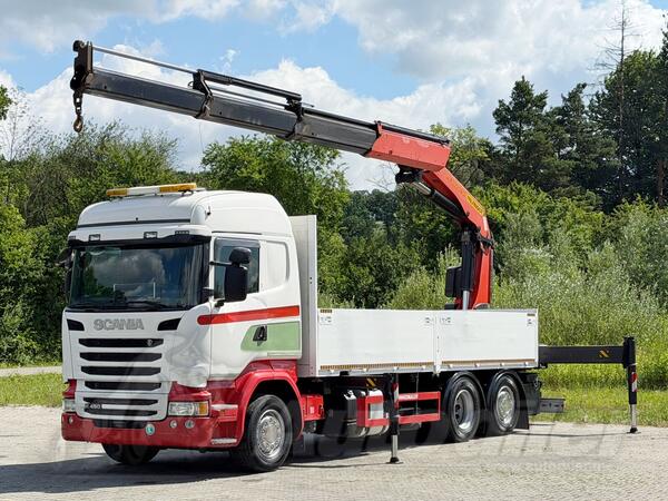 Scania - R 450 / PK 34002-SH B / FUNK / TOP STANJE / Kamion sa otvorenom platformom i dizalicom /...