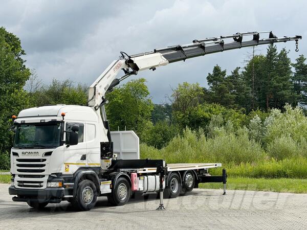 Scania - R 580 / Platforma 8,40 m / FASSI F660 / FUNK / 8x4 / TOP / Kamion sa otvorenom platformo...