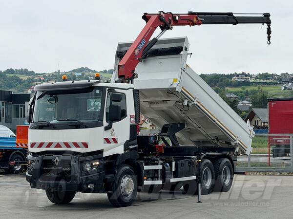 Renault - C 380 / Kiper 5,20 m / KRAN / FUNK / TOP STANJE / 6x4 / Kiper kamion sa dizalicom / LUS...